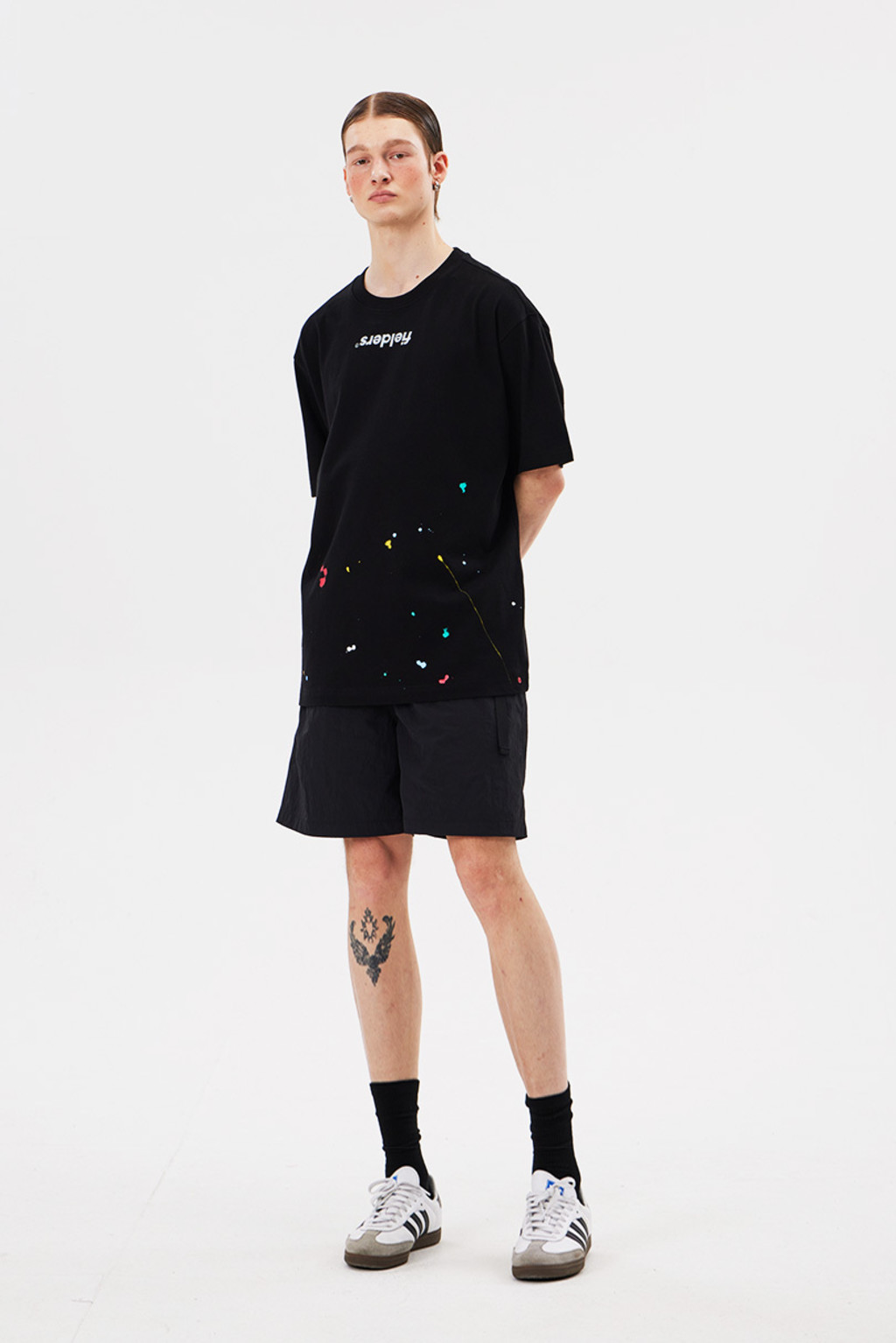 BRANDALISED X FIELDERS 플라워 바머 페인티드 티 BLACK : fielders
