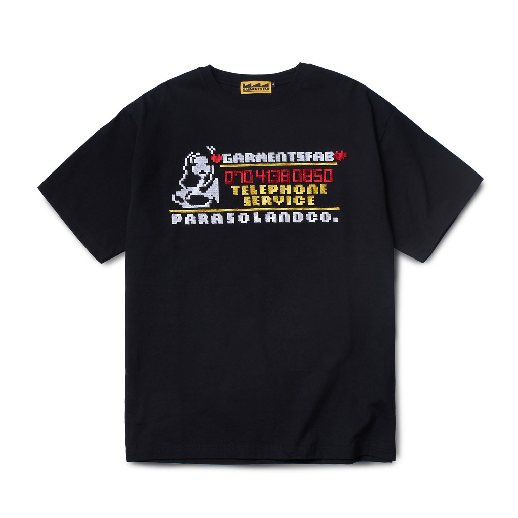 【Garments Fab】Telephone Service Call Girl Tee Telephone Service Call Girl Tee (BLACK) : 가먼츠팹 GARMENTS FAB