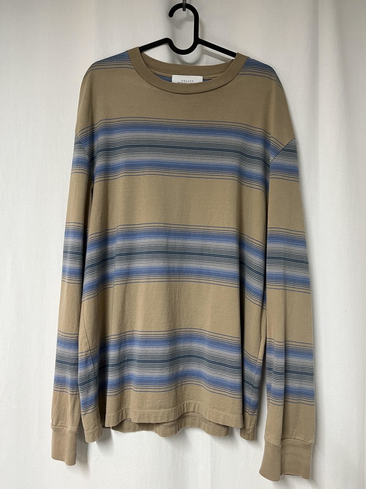 UNUSED US2185 UNUSED /Ombre border long sleeve t-shirt OMBRE