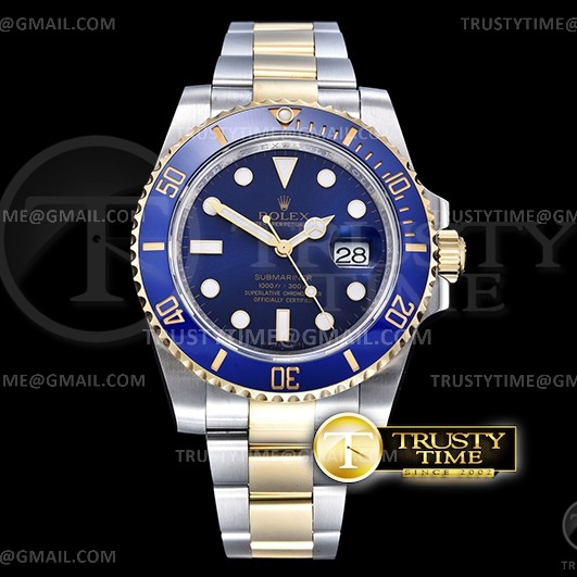 AR V3 3135 Submariner 116613LN 904L YG SS Blue ARF V3 SH3135