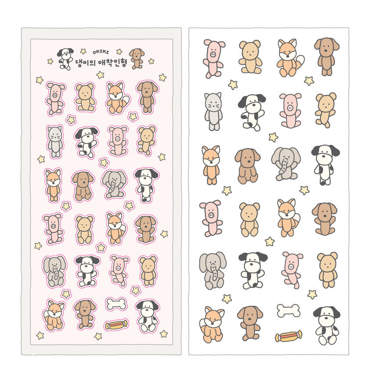 OKIKI | Dog’s attachment doll sticker : Lovticker