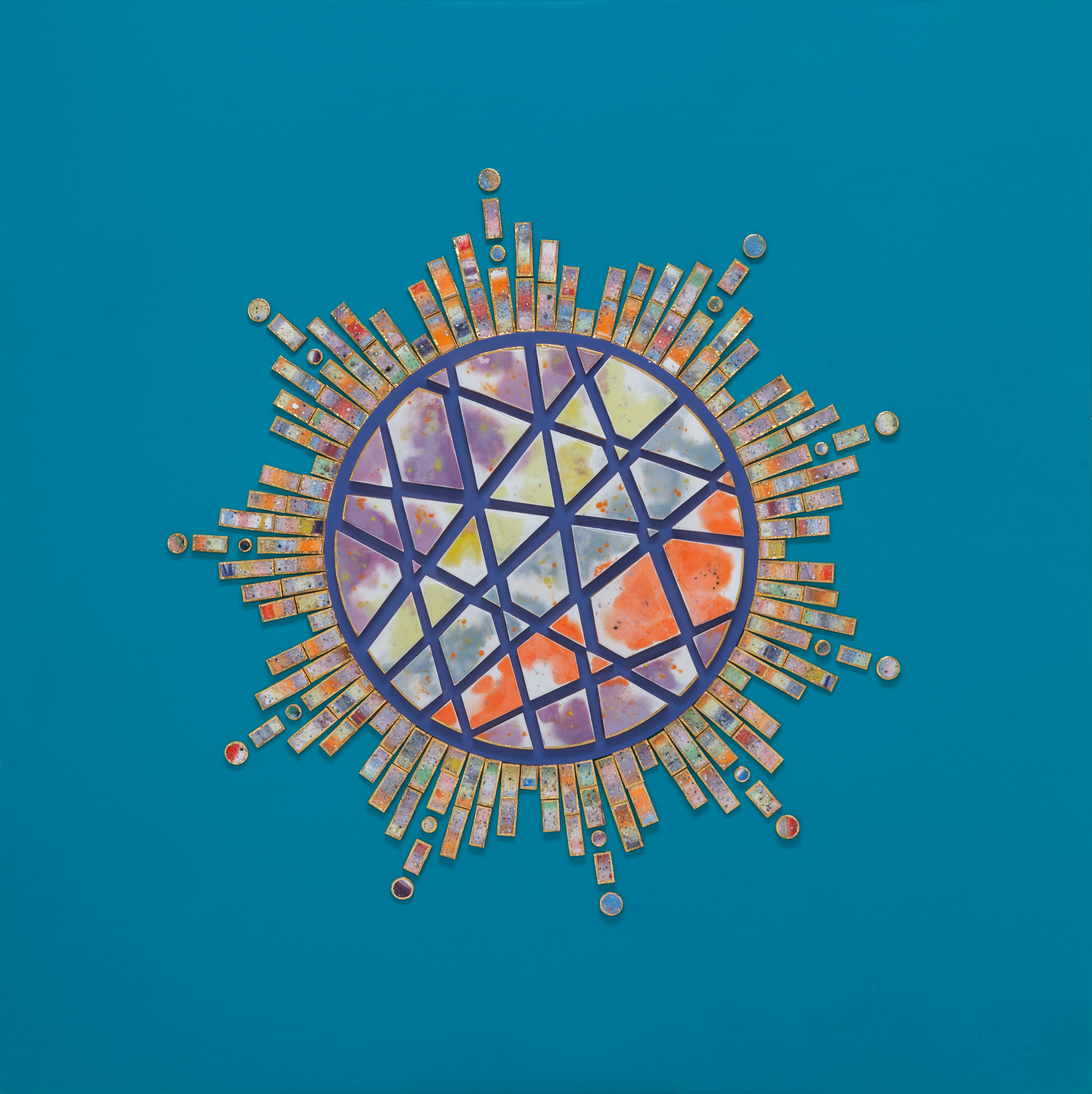 King of the universe | ceramic, acrylic on wood | 100x100cm