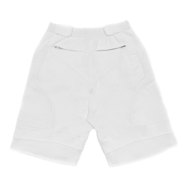 BIKER BANDING SWEAT SHORT IN WHITE : 604SERVICE