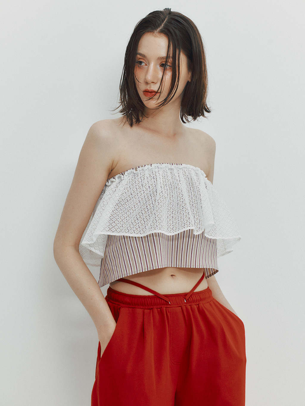★MEENDERI★STRIPE LAYERED WRAP SKIRT - BEIGE★正規品/人気 Chana Pleated Wrap Mini Skirt– ASTR the Label