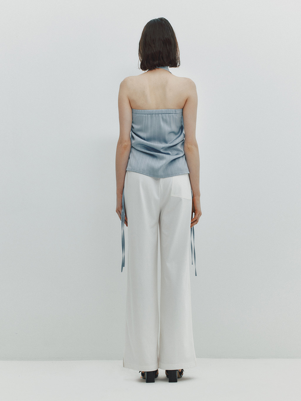 MEENDERI-SATIN LOGO SCARF - SKY BLUE│삼성물산 온라인몰 SSF Shop