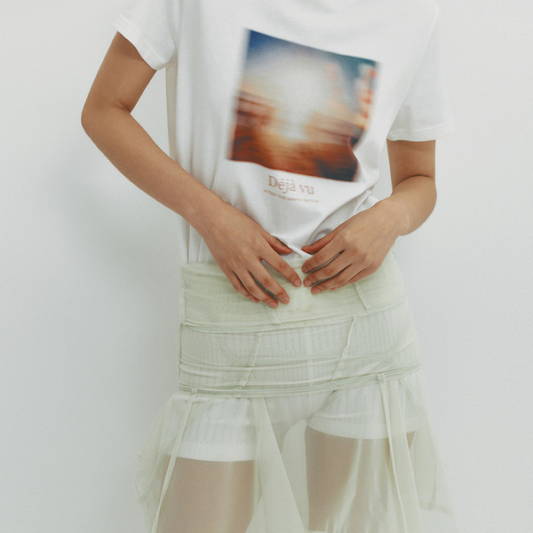 ★MEENDERI★DEJA VU T-SHIRT - WHITE★正規品/韓国直送料込 MEENDERI] DÉJÀ VU T-SHIRT - WHITE