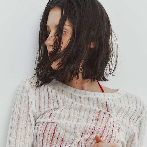 MEENDERI] PINCHED SUMMER SLEEVE TOP - WHITE