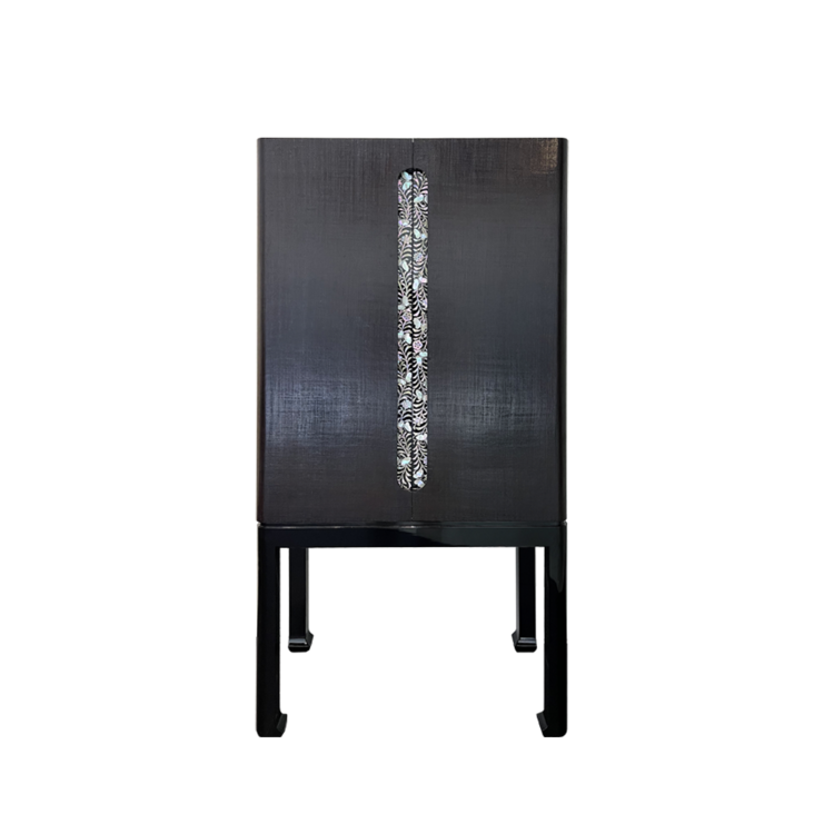 Butterfly arabesque hemp display cabinet two-tone