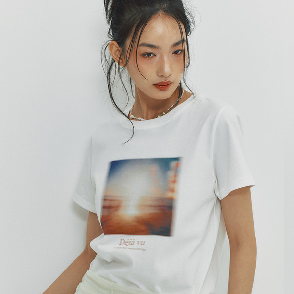 ★MEENDERI★DEJA VU T-SHIRT - WHITE★正規品/韓国直送料込 MEENDERI] DÉJÀ VU T-SHIRT - WHITE