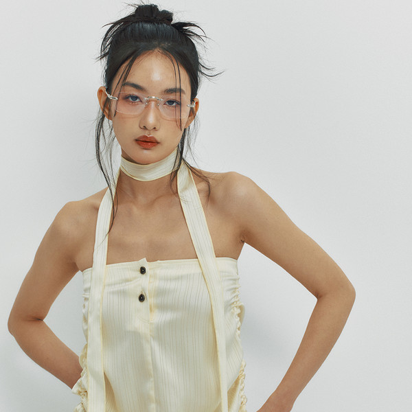 ★MEENDERI★SATIN LOGO SCARF - LEMON★正規品/韓国直送料込 MUSINSA公式 | MEENDERI SATIN LOGO SCARF - LEMON