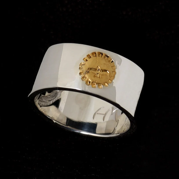 MOTO FLAT RING 24K ACCENT ＃16 Flat Ring (24K Gold Accent) : Semi Basement General Store