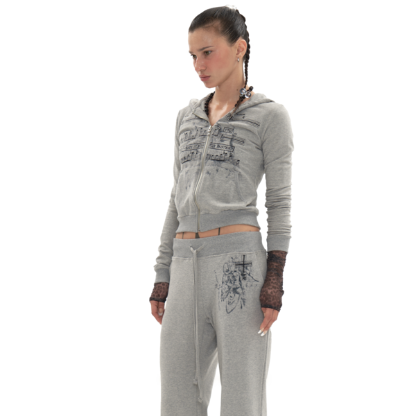 【604service】STRESSED MUSICIAN PANTS ONLY 3 LEFT ] STRESSED MUSICIAN PANTS IN MELANGE GREY