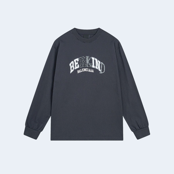 발렌시아가 BERKIND 로고 긴팔 스웨트 티셔츠
