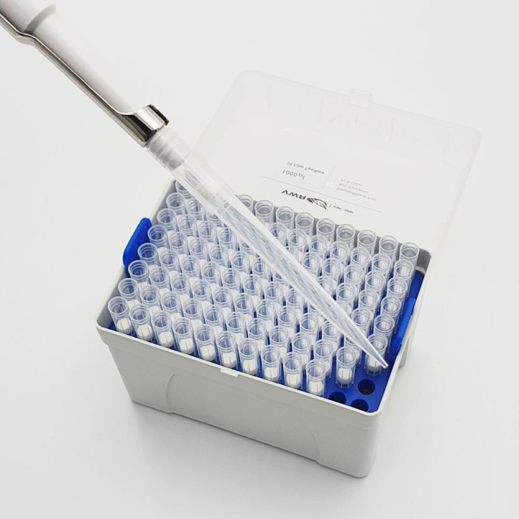 VWR® pipette tips, Extended, 1000ul, + +, Grey/blue, 96 tips/rack, 10 ...