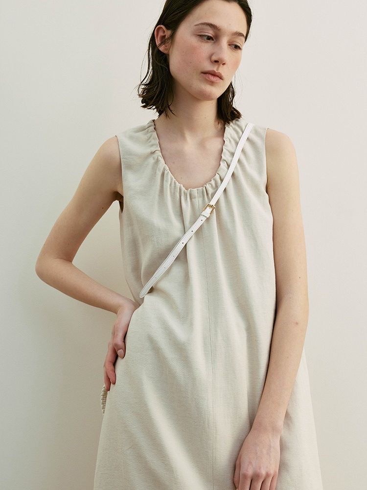 Chrio U-neck Casual Overlap Long Dress : 엘레니크(Elenique)