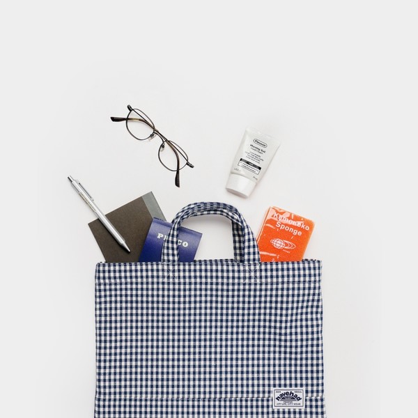 Check Small Tote Bag-Navy | All (-) : ハブハド Havehad Japan