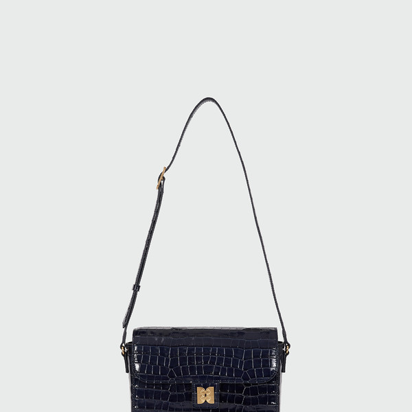 [EENK] / ☆ HESTIY Logo Flap Square Bag / Navy HESTIY Logo Flap Square Bag - Navy : EENK SHOP