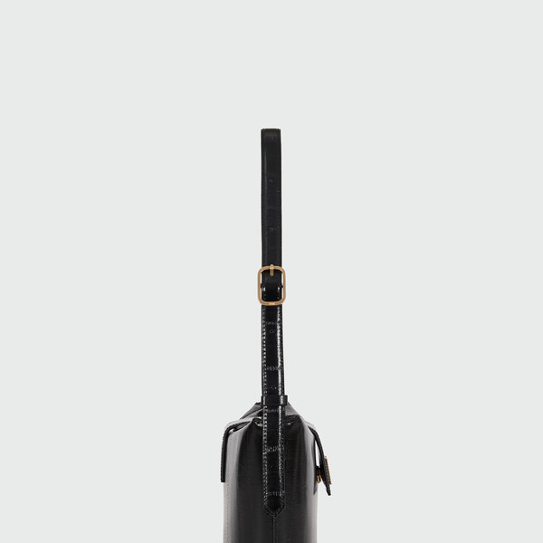 HOBART Folded Top Small Bucket Bag - Black : EENK SHOP