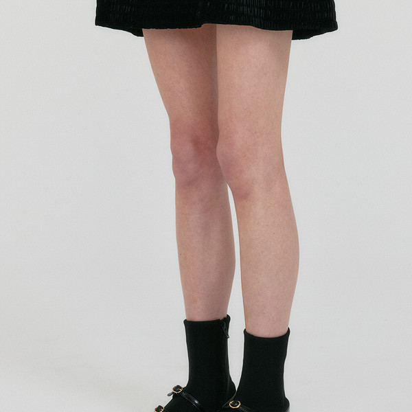 ZANIA Triple Buckle Square Toe Flat Boots - Black : EENK SHOP