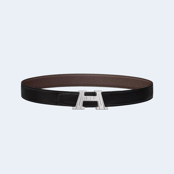 에르메스 H 토고 다크 브라운 벨트 은장 32mm