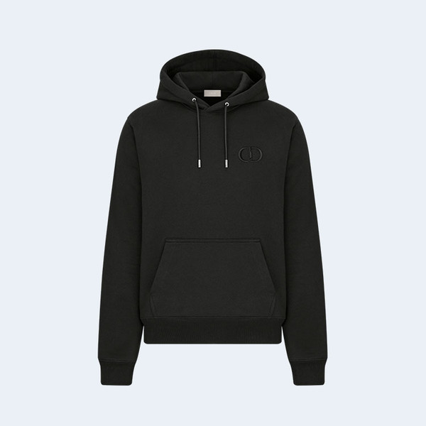 디올 아이콘 후디드 블랙 스웨트셔츠