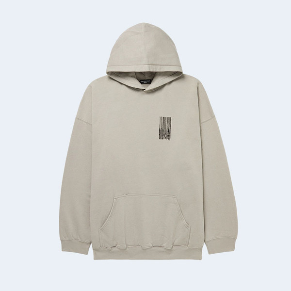발렌시아가 오버사이즈 로고 프린트 후디 베이지