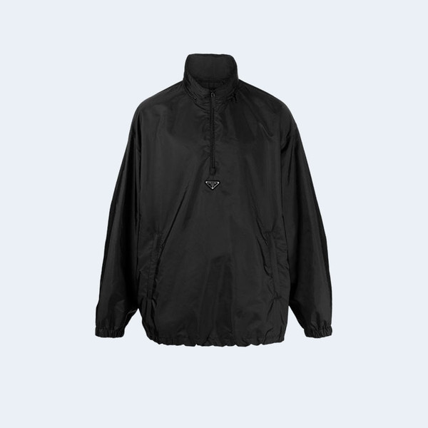 프라다 삼각로고 하프집업 나일론 아노락