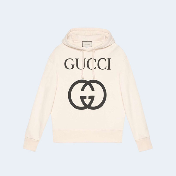 구찌 인터로킹 G 후디 화이트