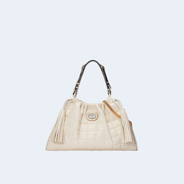 구찌 데코 미디엄 토트백 화이트 레더백