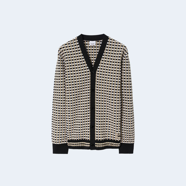 버버리 체크 코튼 블렌드 가디건