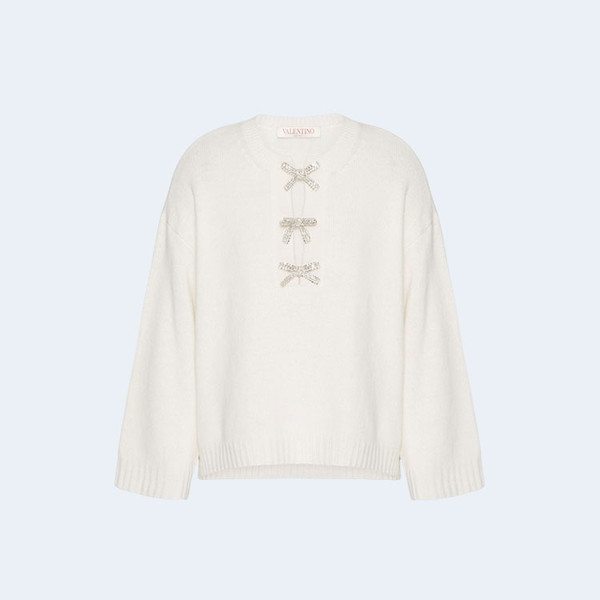 발렌티노 가라바니 자수 울 스웨터