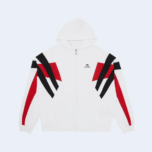 발렌시아가 트랙수트 후드 집업 화이트