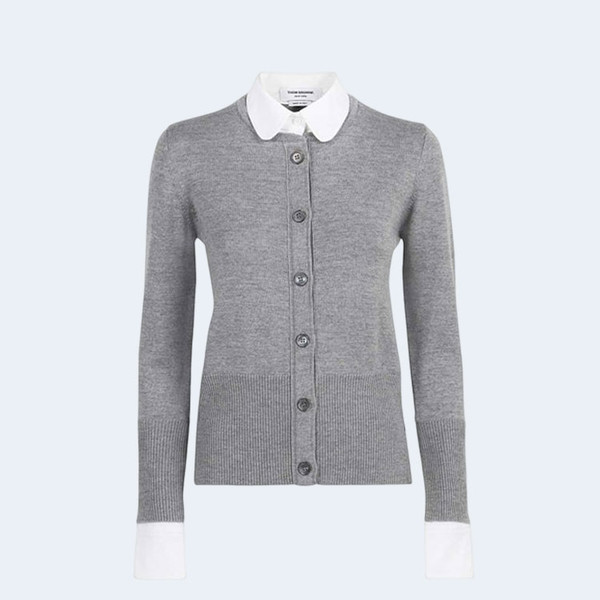 톰브라운 크루넥 셔츠 가디건