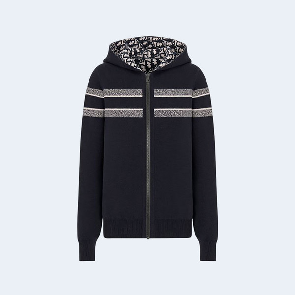 디올 테크니컬 캐시미어 리버시블 후드 집업