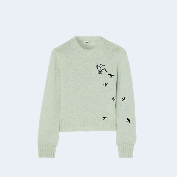 로에베 수나 푸지타 자수 울 스웨터