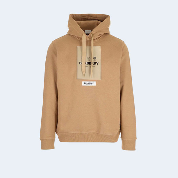 버버리 로고 패치 후드 브라운