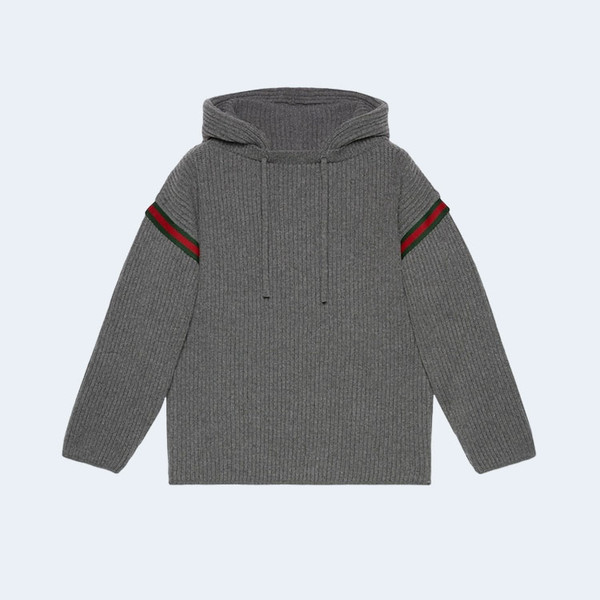 구찌 울 캐시미어 점퍼 후드