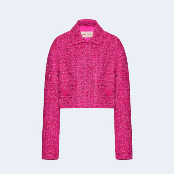 발렌티노 글레이즈 트위드 라이트 재킷
