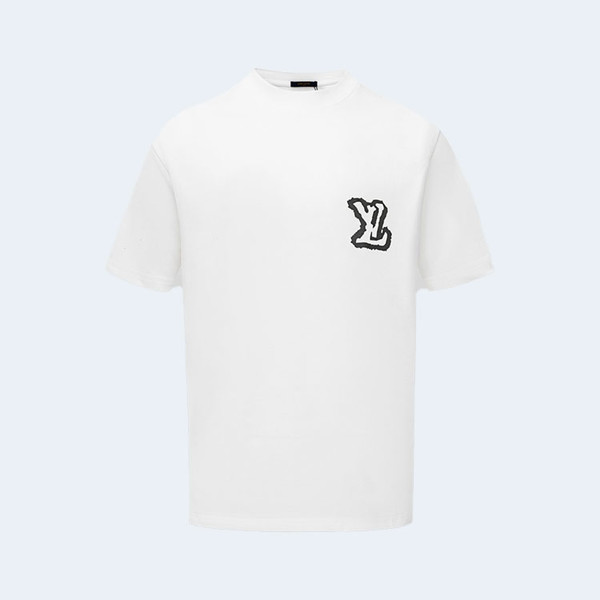 루이비통 LV 프린트 반소매 티셔츠 화이트