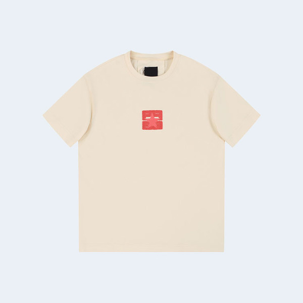 지방시 4G 레드 로고 티셔츠 아이보리