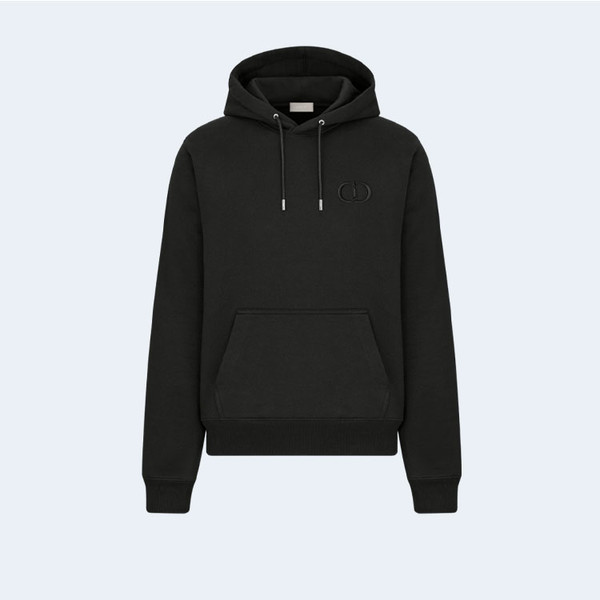 디올 아이콘 스웨트 후드 블랙