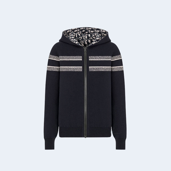 디올 리버서블 후드 지퍼 가디건