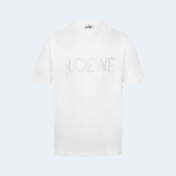 로에베 심플 로고 자수 티셔츠 화이트