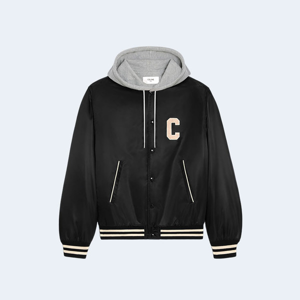 셀린느 오버사이즈 후드 테디 자켓 블랙