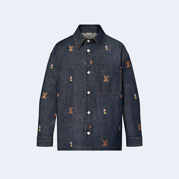 루이비통 자수 데님 오버셔츠 1AFHVC