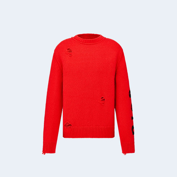 디올 오타니 워크샵 스웨터 레드