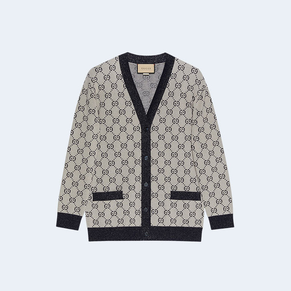 구찌 GG 코튼 자카드 가디건