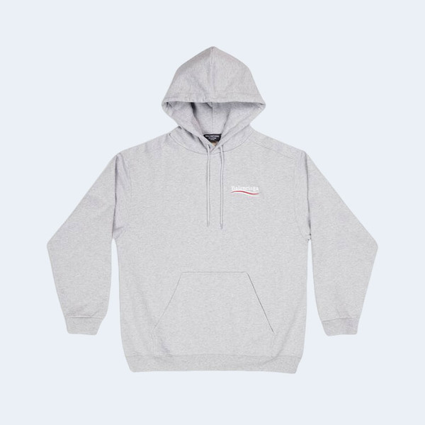 발렌시아가 폴리티컬 캠페인 미디엄 핏 후드 그레이