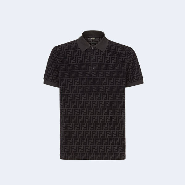 펜디 블랙 저지 폴로 셔츠