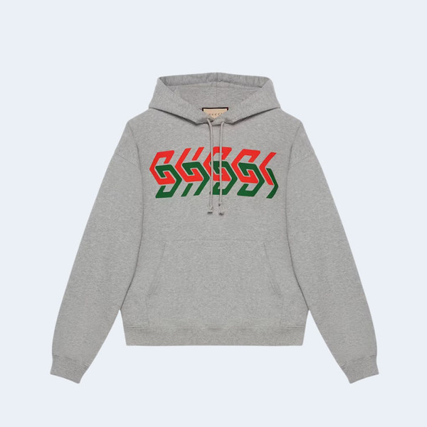 구찌 체인 프린트 후디드 스웨트셔츠